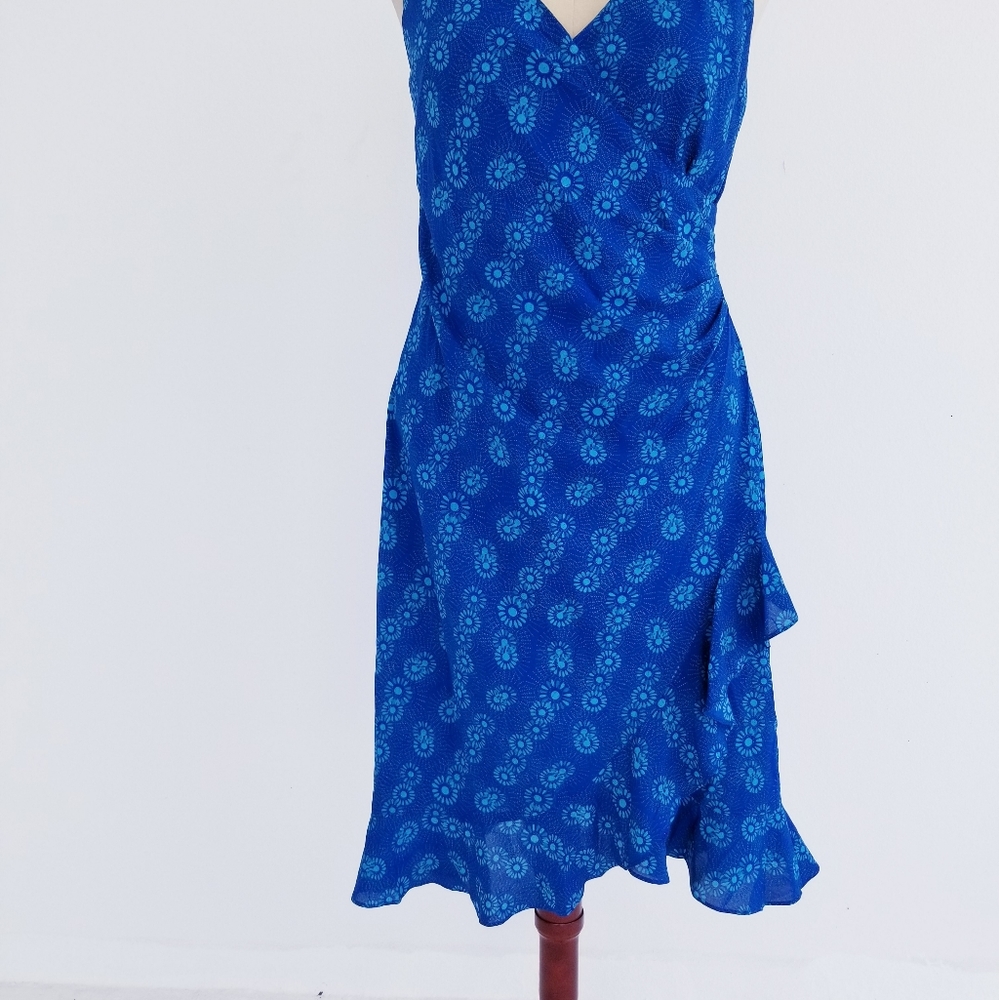 Daisy Fuentes Size 10 Blue Boho Print SunDress